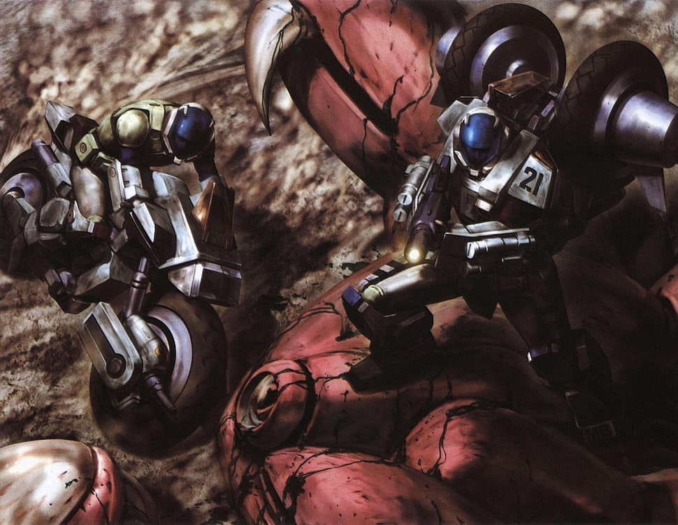 several characters wallpaper, Robotech, anime, robot HD wallpaper