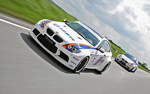 white and blue BMW M3 E92 coupe, G-Power, BMW M3 GT2-S, BMW M3 , BMW HD wallpaper