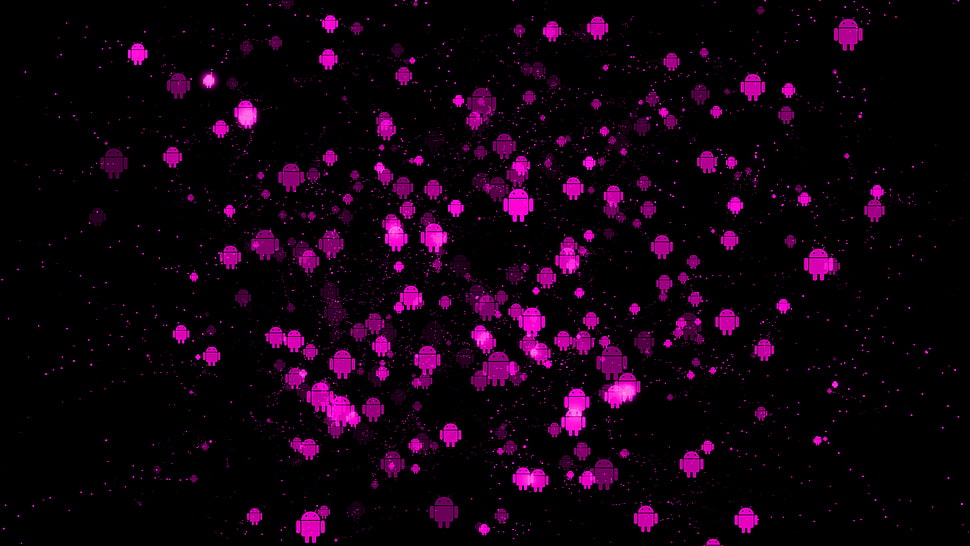 black and pink digital wallpaper, digital art, androids HD wallpaper