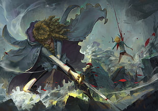 One Piece Cavendish, fantasy art, sword, One Piece, anime HD wallpaper