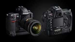 black Nikon DSLR camera HD wallpaper