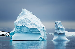 landscape photography of ice berg on water