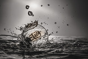 grayscale photography of water drops