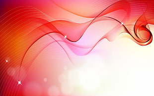 red and white wave print digital wallpaper