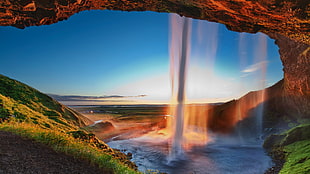clear waterfalls, nature, landscape, waterfall HD wallpaper