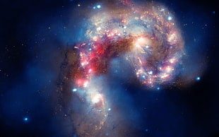 blue Milky Way wallpaper, space, nebula, digital art, space art