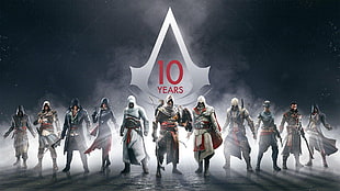 Assassin's Creed characters wallpaper, Assassin's Creed, Assassin's Creed 10 years, Ubisoft HD wallpaper
