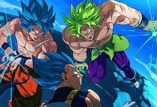 Dragon Ball Z illustration, Dragon Ball, Dragon Ball Super Movie, Vegeta, Son Goku HD wallpaper