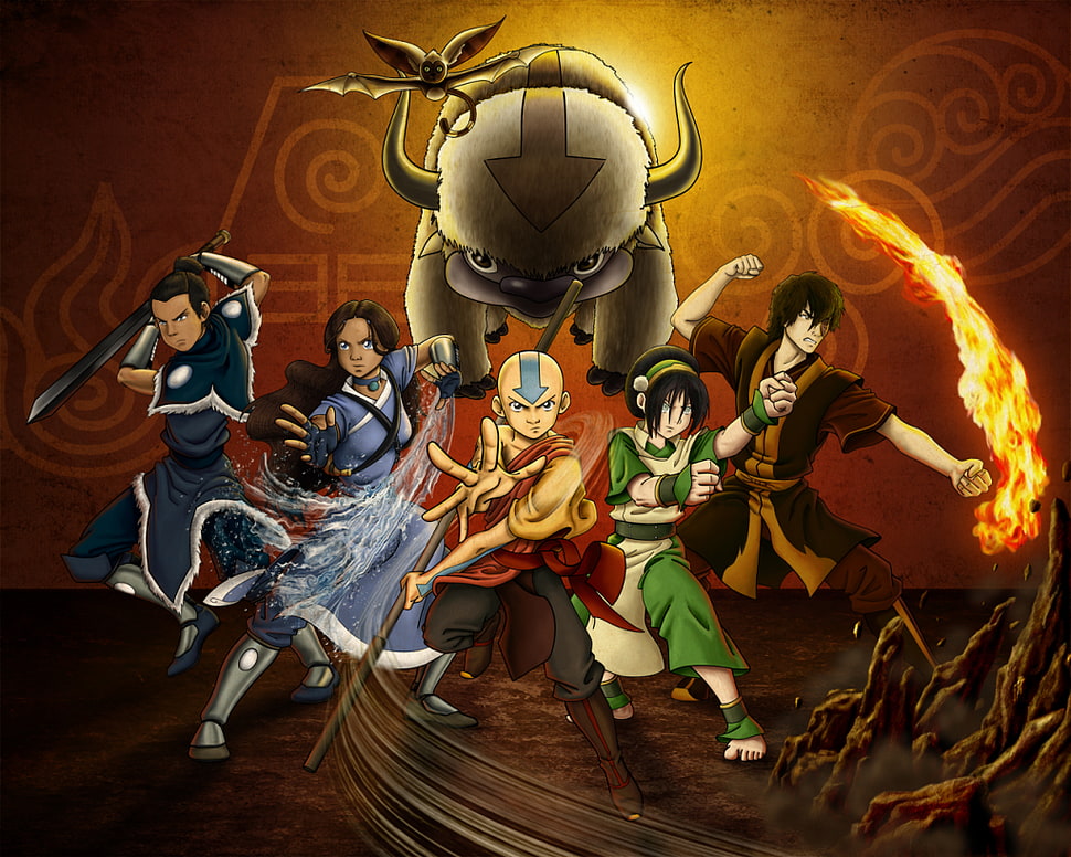 Avatar poster, Avatar: The Last Airbender, Aang, Katara, Sokka HD wallpaper