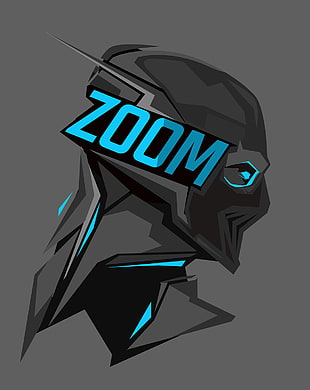 DC Comics Zoom illustration, DC Comics, Zoom (fictional character), gray background
