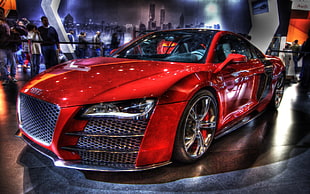 red Audi coupe, car