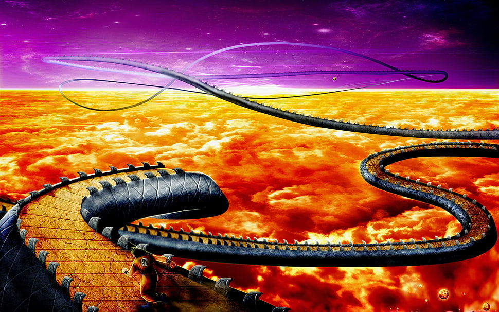 gray road illustration, Dragon Ball, path HD wallpaper