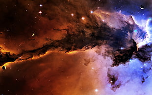 nebula and galaxy digital wallpaper, space, nebula, stars