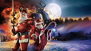 Santa Claus knight illustration HD wallpaper