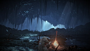 game poster, Dark Souls, Dark Souls III, bonfires, vignette
