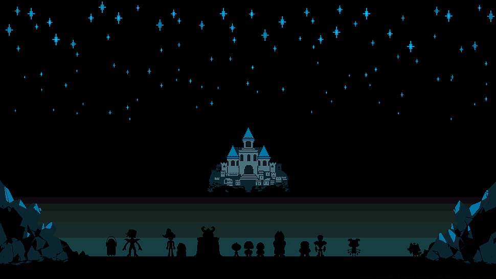 brown and blue castle painting HD wallpaper