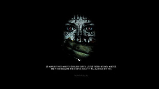 horror movie poster, text, quote, Friedrich Nietzsche