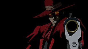 Anime character illustration, anime, Hellsing, Alucard, simple background