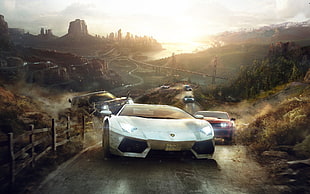 white car, The Crew, video games, racing, car