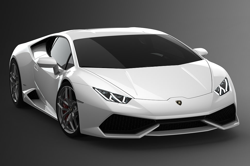 silver Lamborghini coupe HD wallpaper