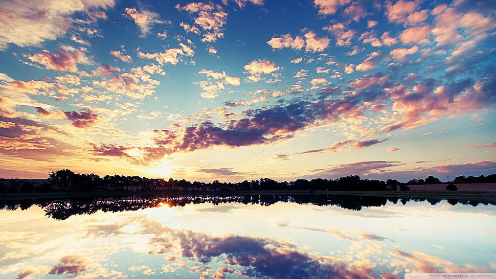 body of water, sunset, landscape HD wallpaper
