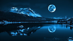 full moon photography HD wallpaper