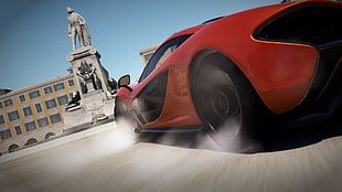 red coupe digital wallpaper, McLaren P1, McLaren, Forza Horizon 2, video games