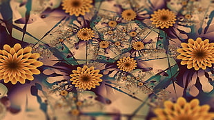 closeup photography of yellow petaled flowers illustration