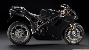 black sports bike, Ducati, Ducati 1198, superbike
