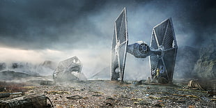 gray Star Wars TIE Fighter illustration, Star Wars, R2-D2, TIE Fighter HD wallpaper