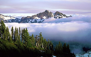 snow covered mountain HD wallpaper