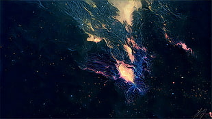 stars, blue, artwork HD wallpaper