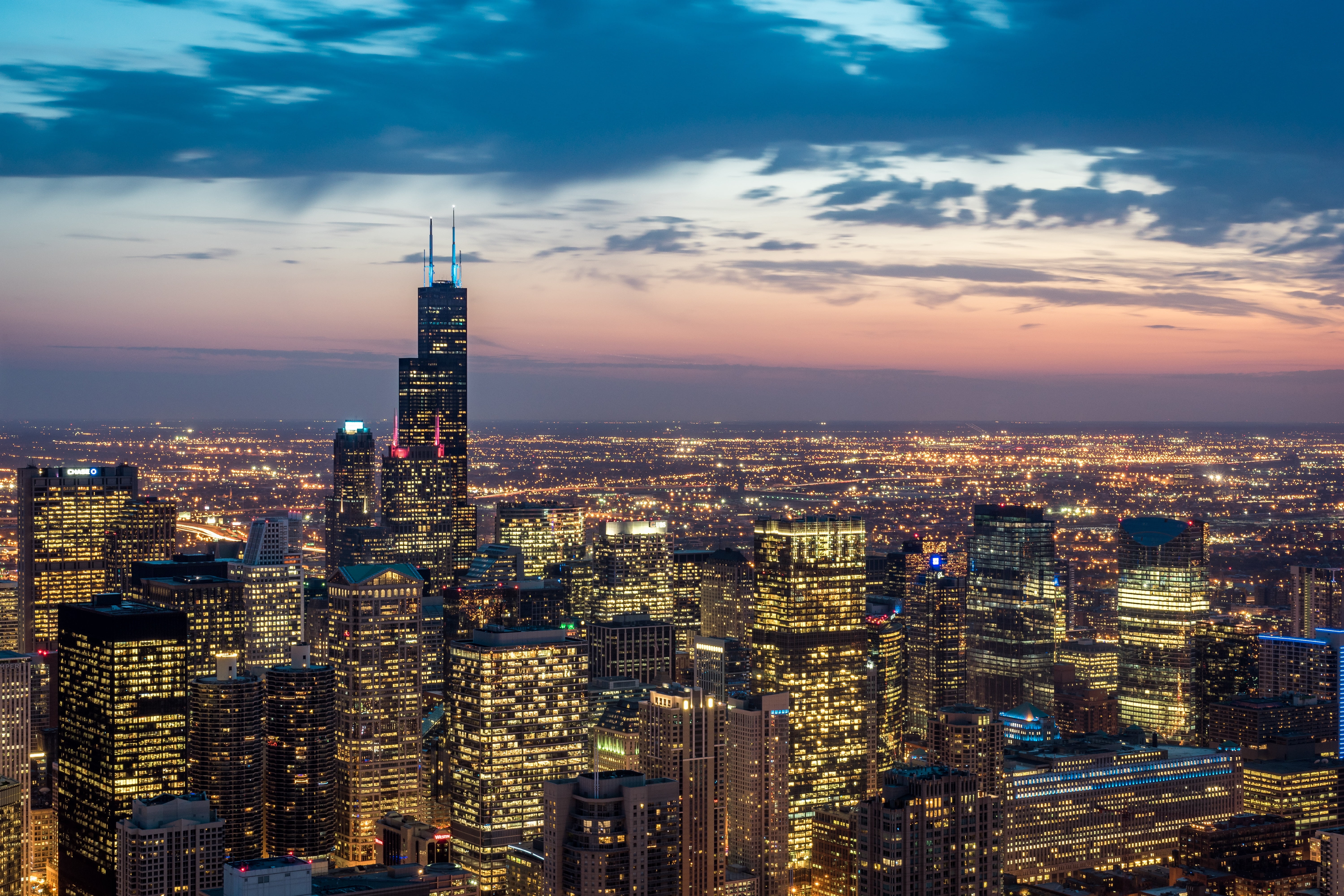 city buildings, Chicago, Usa, Skyscrapers