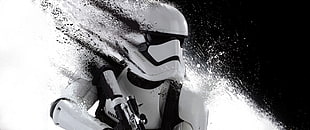 white and black storm trooper artwork HD wallpaper