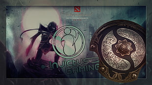 brown and gray shield replica with text overlayh, Dota 2