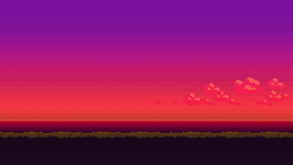 pixel sunset wallpaper HD wallpaper