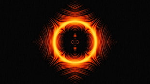 red and white flower painting, orange, abstract, glowing, psychedelic