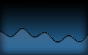 blue wave digital wallpaper