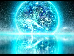 blue and teal globe illustration, space, Earth HD wallpaper