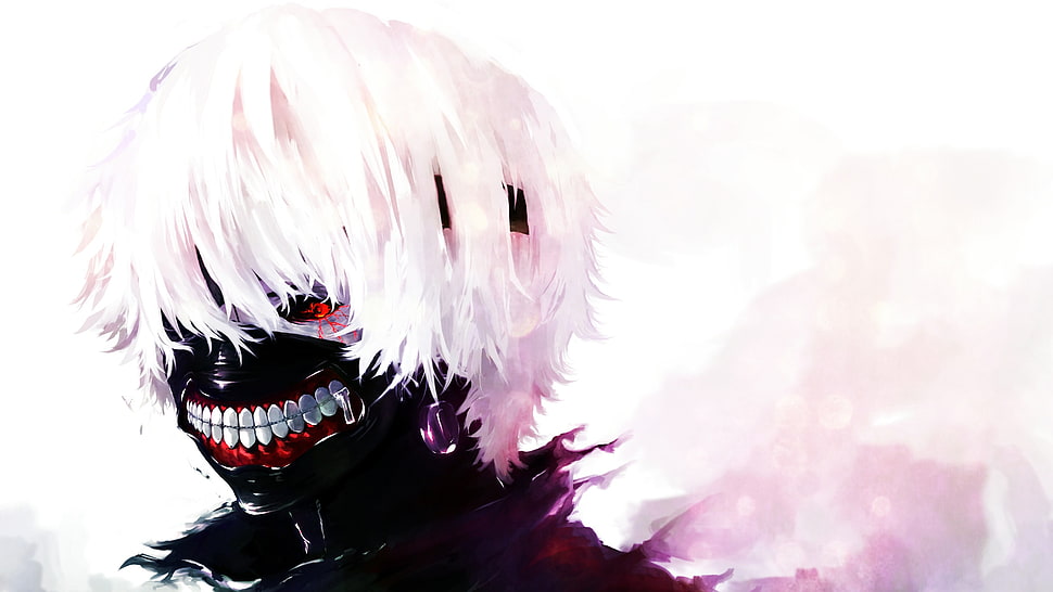 white haired anime character, anime, Kaneki Ken, Tokyo Ghoul HD wallpaper