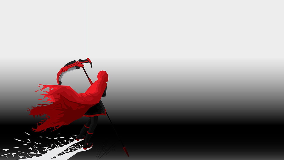red caped reaper illustration, anime, RWBY, Ruby Rose (character) HD wallpaper