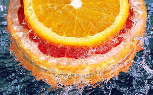 orange citrus with cover water HD wallpaper