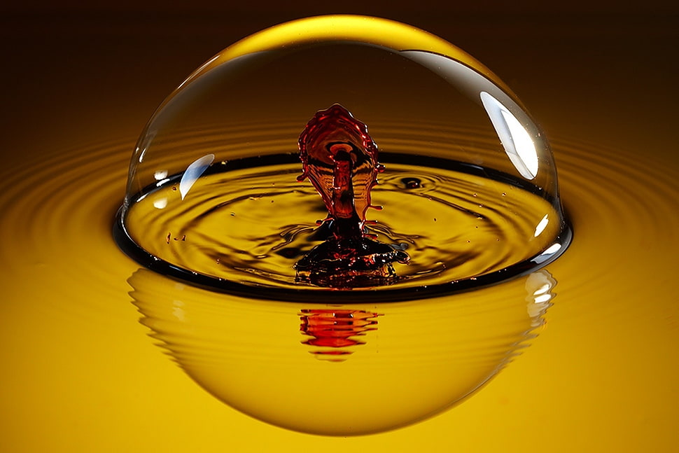 water drop covered with bubble HD wallpaper