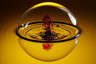 water drop covered with bubble