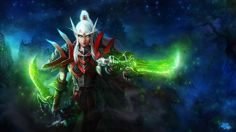 RPG game cover, World of Warcraft, Blood Elf, video games HD wallpaper