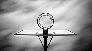 grayscale photography of basketball system HD wallpaper