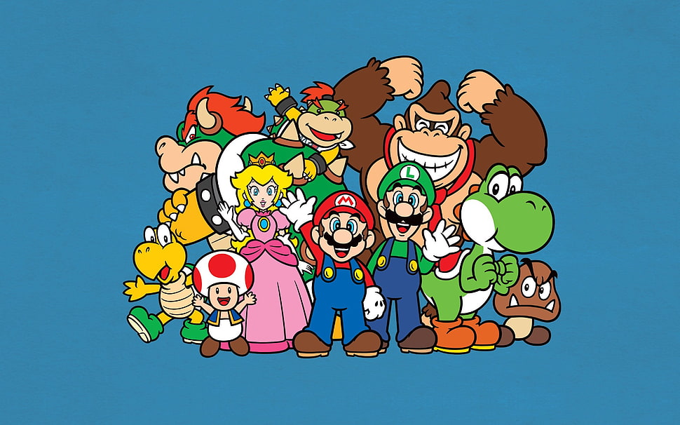 Super Mario Bros. characters illustration HD wallpaper | Wallpaper Flare