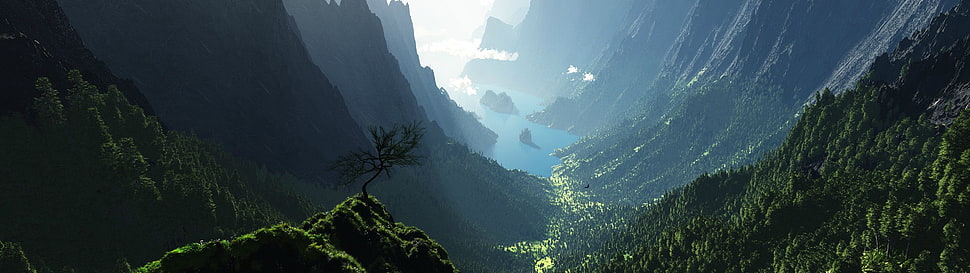 green covered mountains HD wallpaper
