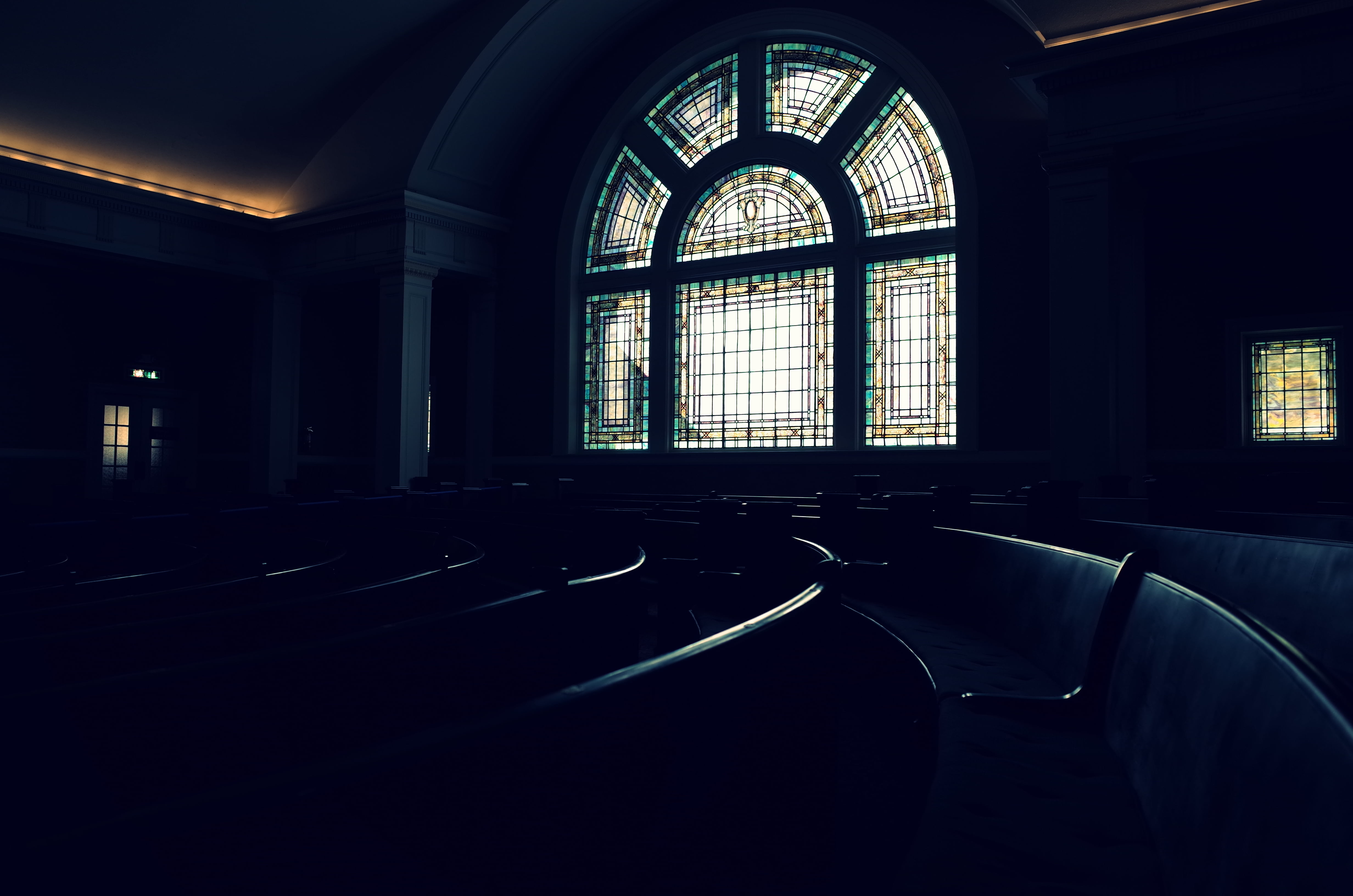 silhouette of glass window