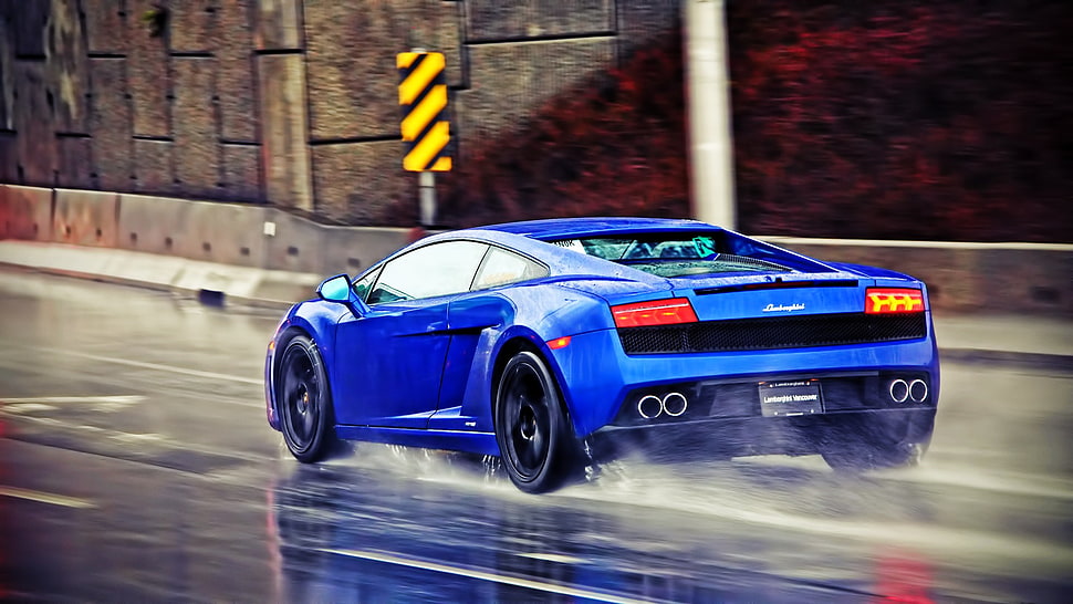 blue coupe, car, Lamborghini Gallardo HD wallpaper